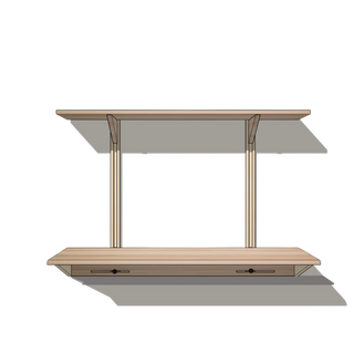 Bureau Flottant LE KETCH (48") Le Tenon et la Mortaise Érable-à-sucre-Sans-tiroir-Un-tablette