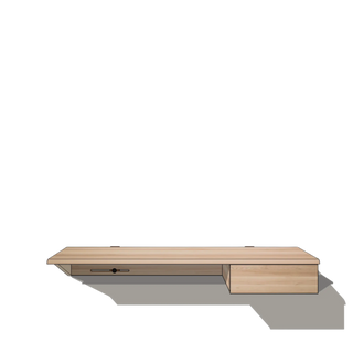 Bureau Flottant LE KETCH (48") Le Tenon et la Mortaise Érable-à-sucre-Un-tiroir-Sans-tablette