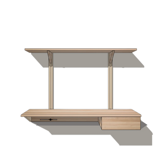 Bureau Flottant LE KETCH (48") Le Tenon et la Mortaise Érable-à-sucre-Un-tiroir-Un-tablette
