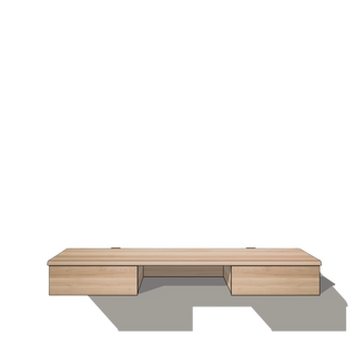 Bureau Flottant LE KETCH (48") Le Tenon et la Mortaise Érable-à-sucre-Deux-Tiroirs-Sans-tablette