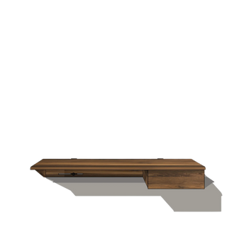 Bureau Flottant LE KETCH (48") Le Tenon et la Mortaise Noyer-noir-Un-tiroir-Sans-tablette