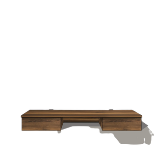 Bureau Flottant LE KETCH (48") Le Tenon et la Mortaise Noyer-noir-Deux-Tiroirs-Sans-tablette
