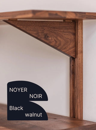 Étagère CLARA (4) Le Tenon et la Mortaise 60-Noyer-noir 
